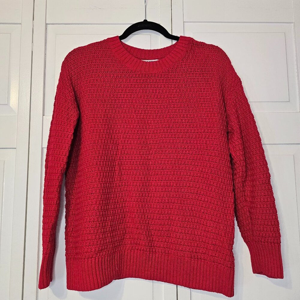 Old Navy Women’s Size Medium Tunic Length Red Sweater Cotton Viscose EUC
